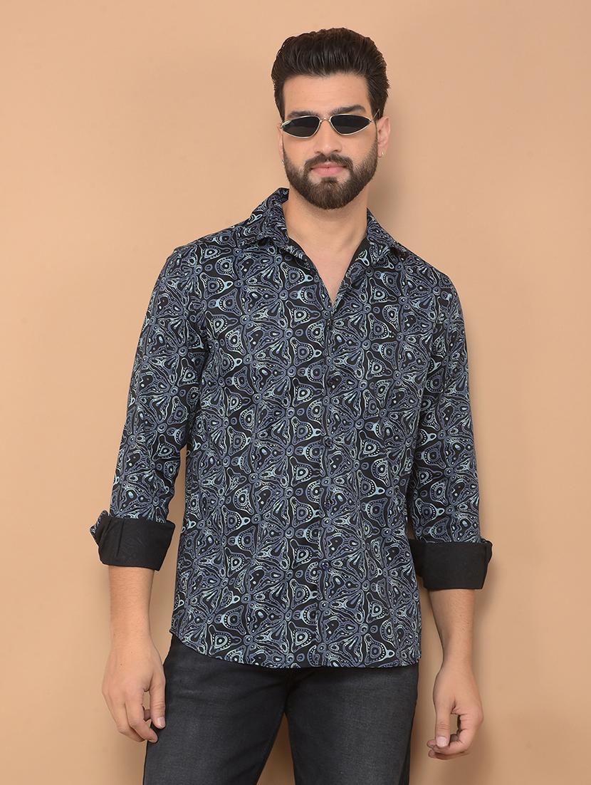 men printed long sleeve casual shirt - 21635622 - Standard Image - 1
