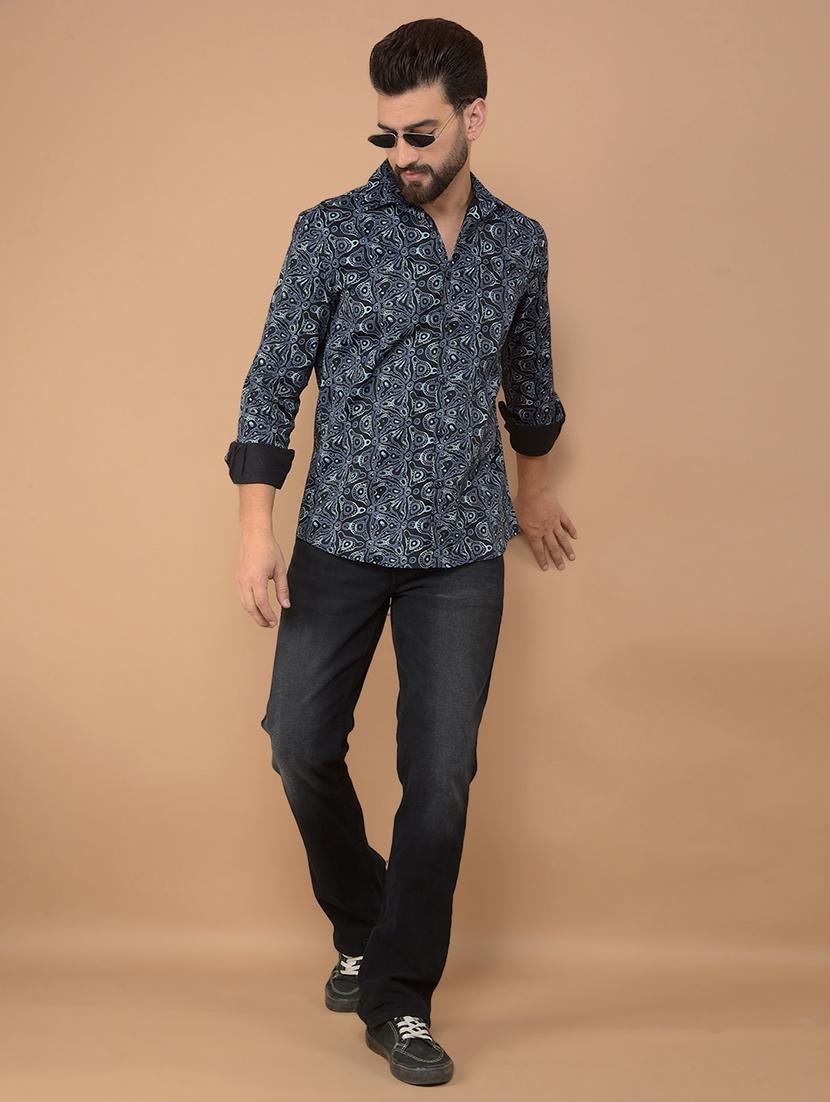 men printed long sleeve casual shirt - 21635622 - Standard Image - 4