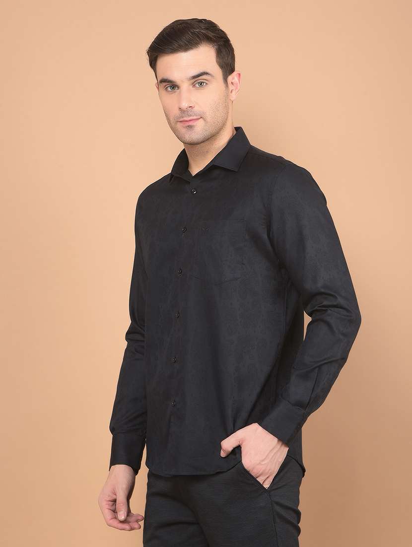 men self design long sleeve casual shirt