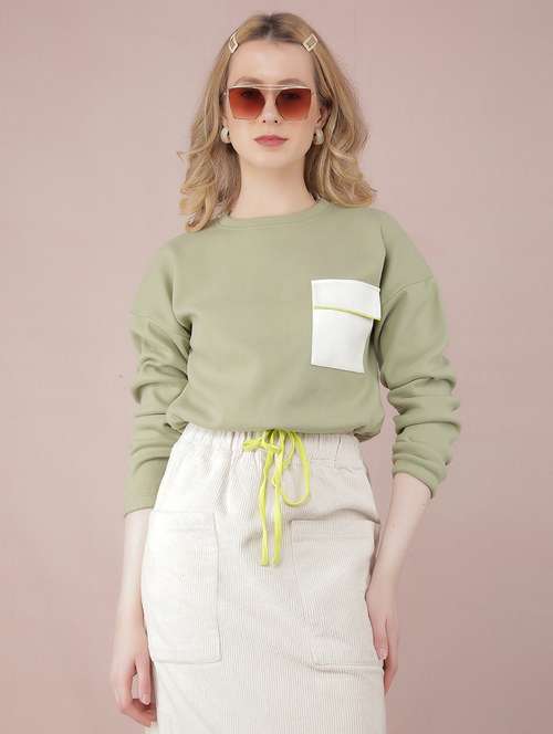 women solid long sleeve sweatshirt - 21635658 - Standard Image - 0