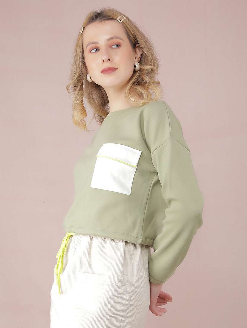 women solid long sleeve sweatshirt - 21635658 - Standard Image - 1