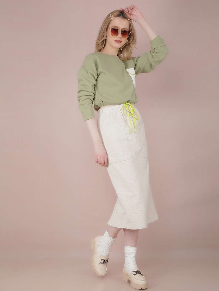 women solid long sleeve sweatshirt - 21635658 - Standard Image - 4