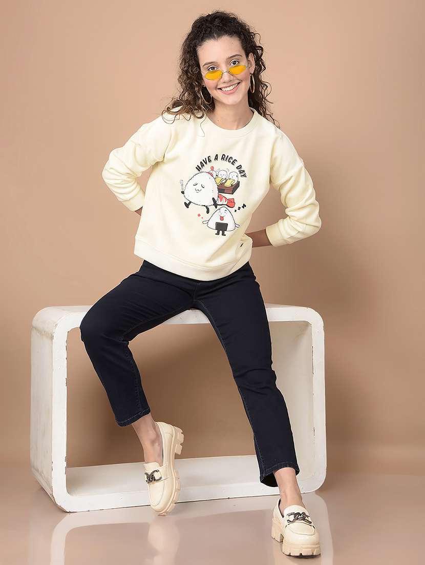 women front print long sleeve sweatshirt - 21635659 -  Standard Image - 4