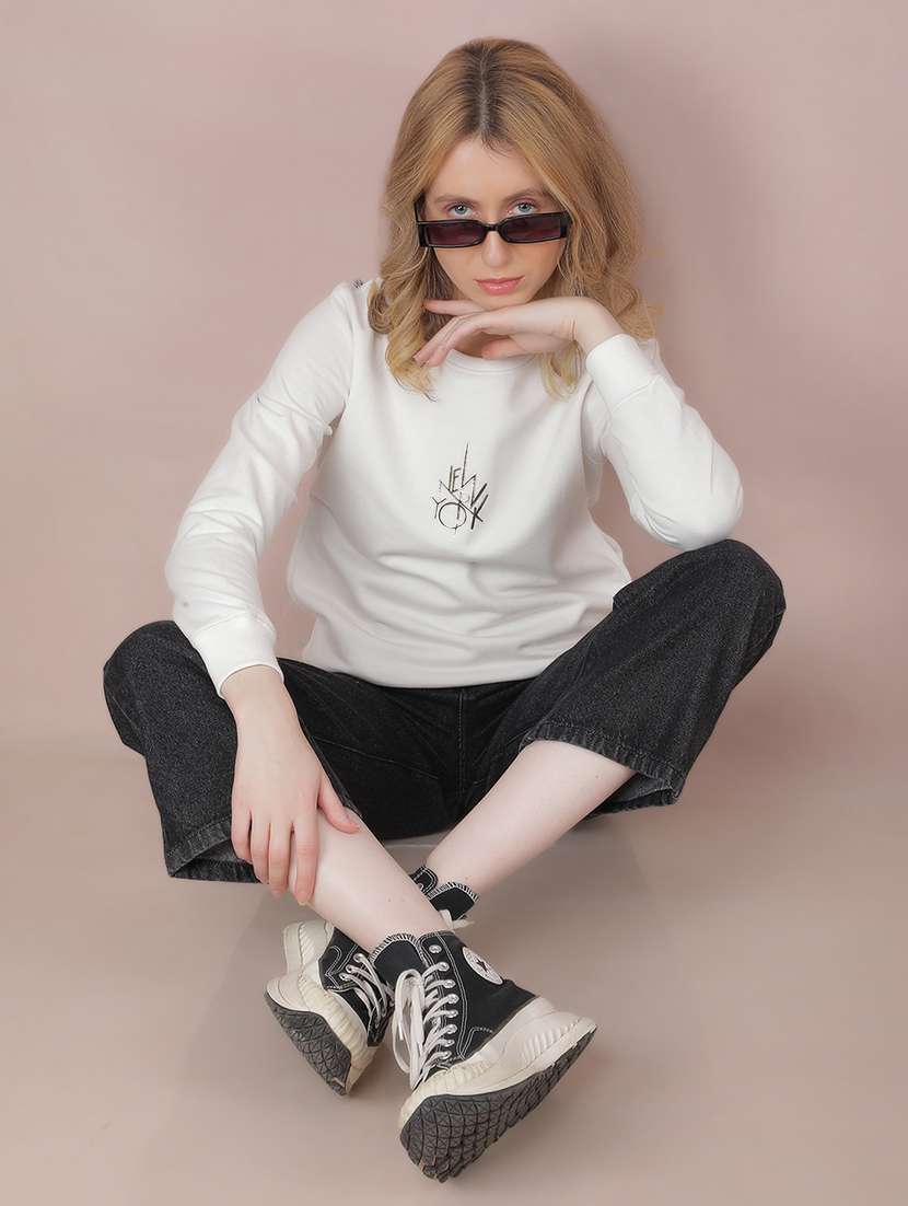 women back print long sleeve sweatshirt - 21635665 -  Standard Image - 4