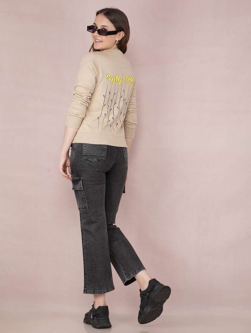 women chest print long sleeve sweatshirt - 21635666 -  Standard Image - 4