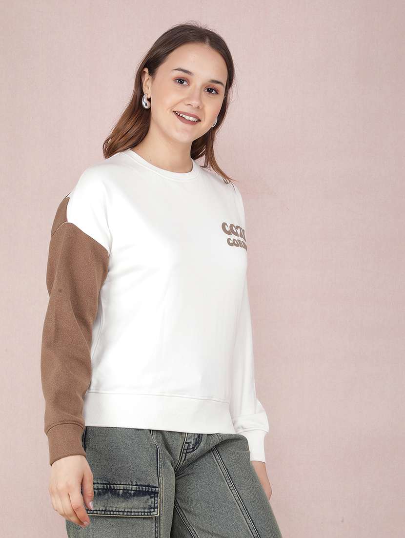 women color block long sleeve sweatshirt - 21635668 -  Standard Image - 1