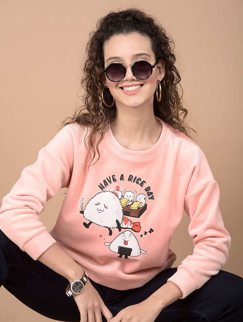 women front print long sleeve sweatshirt - 21635676 -  Standard Image - 4