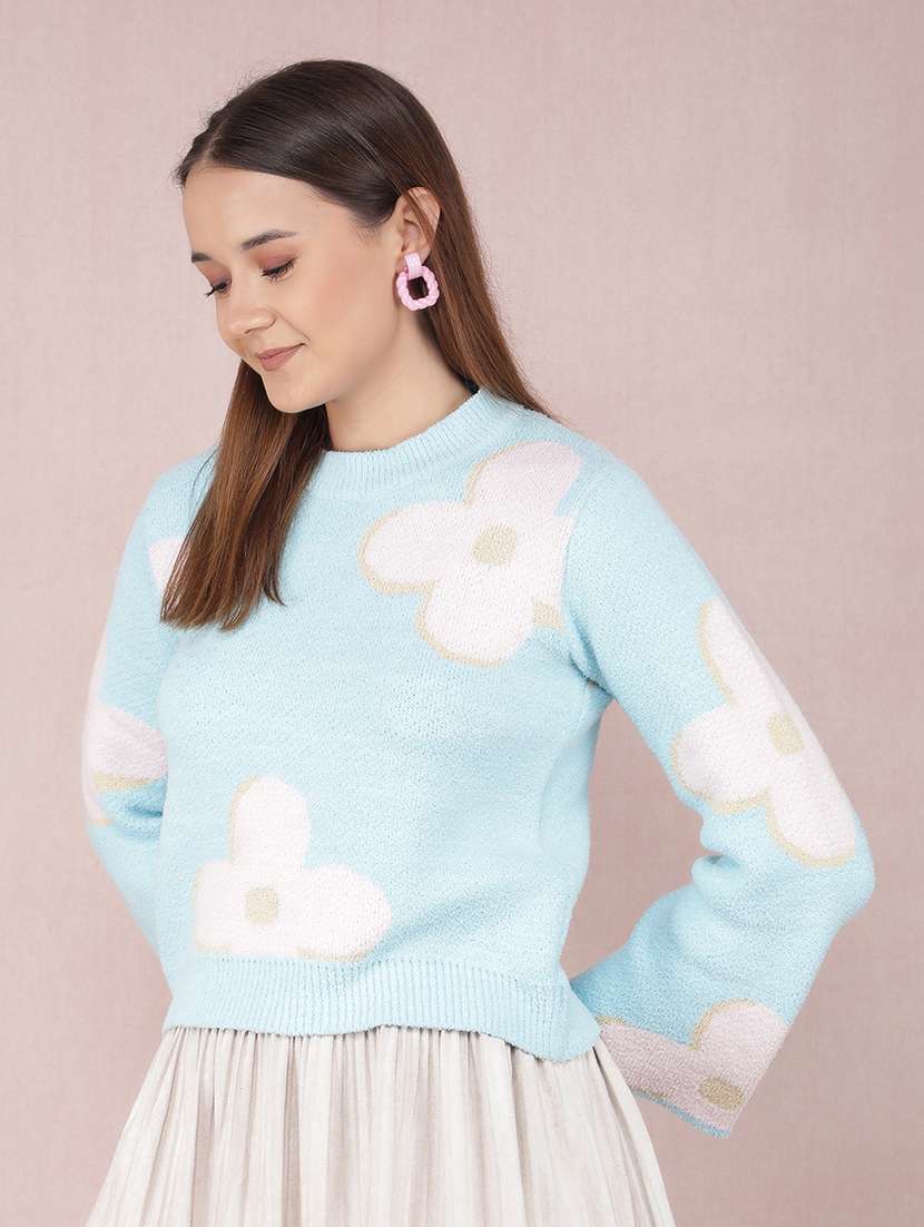 women self design long sleeve pullover