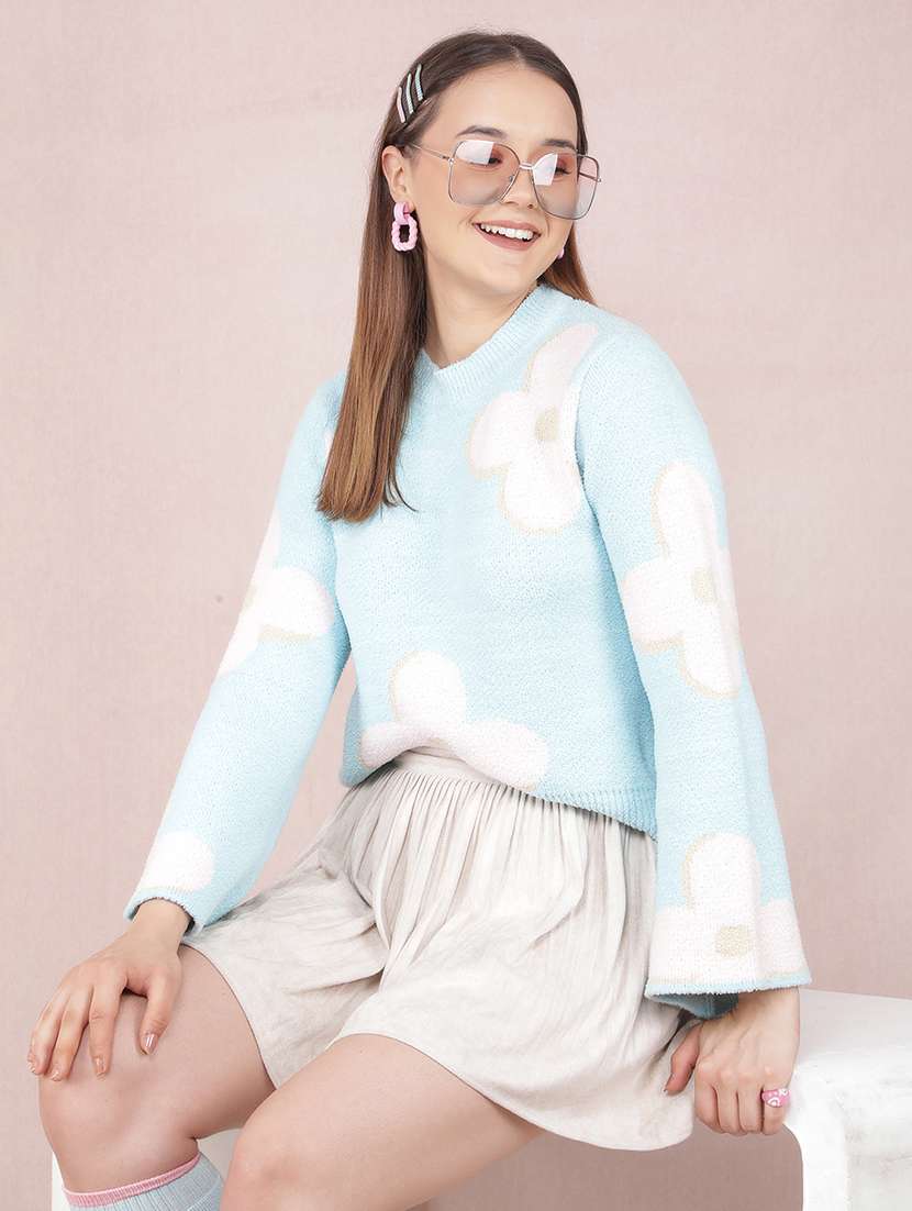 women self design long sleeve pullover - 21635684 -  Standard Image - 1