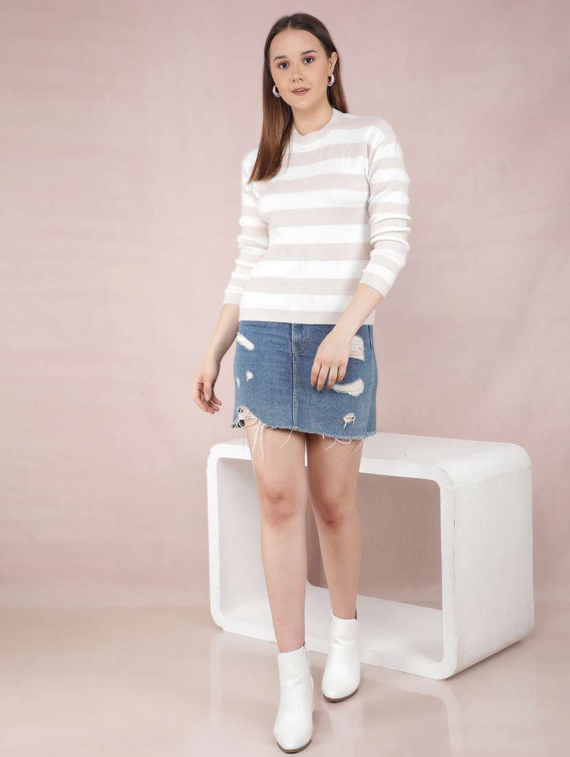 women striped long sleeve pullover - 21635687 -  Standard Image - 4