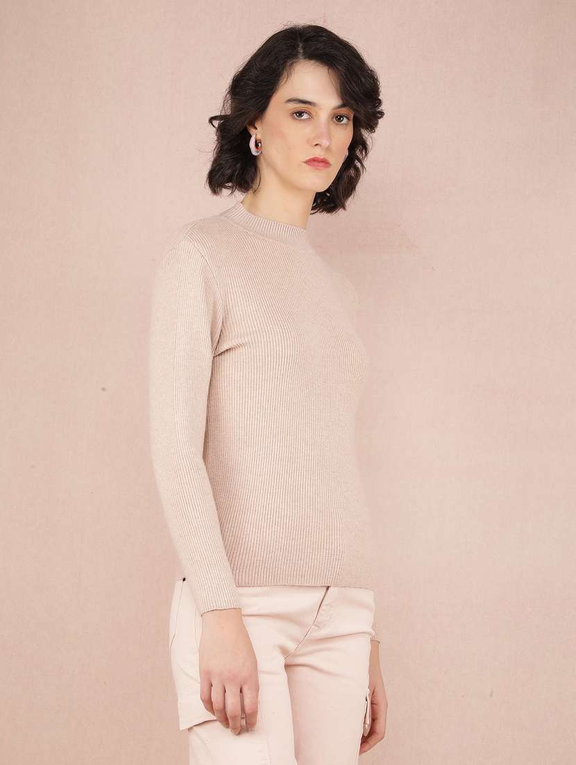 women long sleeves solid pullover - 21635709 - Standard Image - 1
