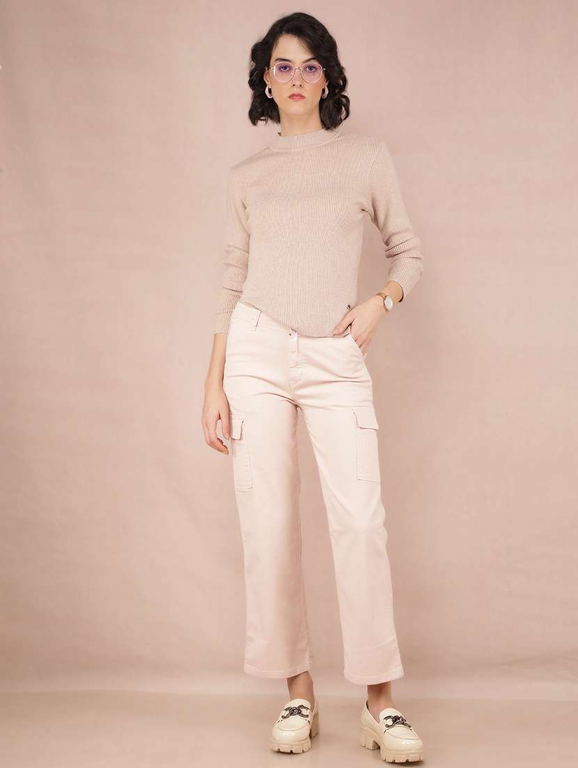 women long sleeves solid pullover - 21635709 - Standard Image - 4