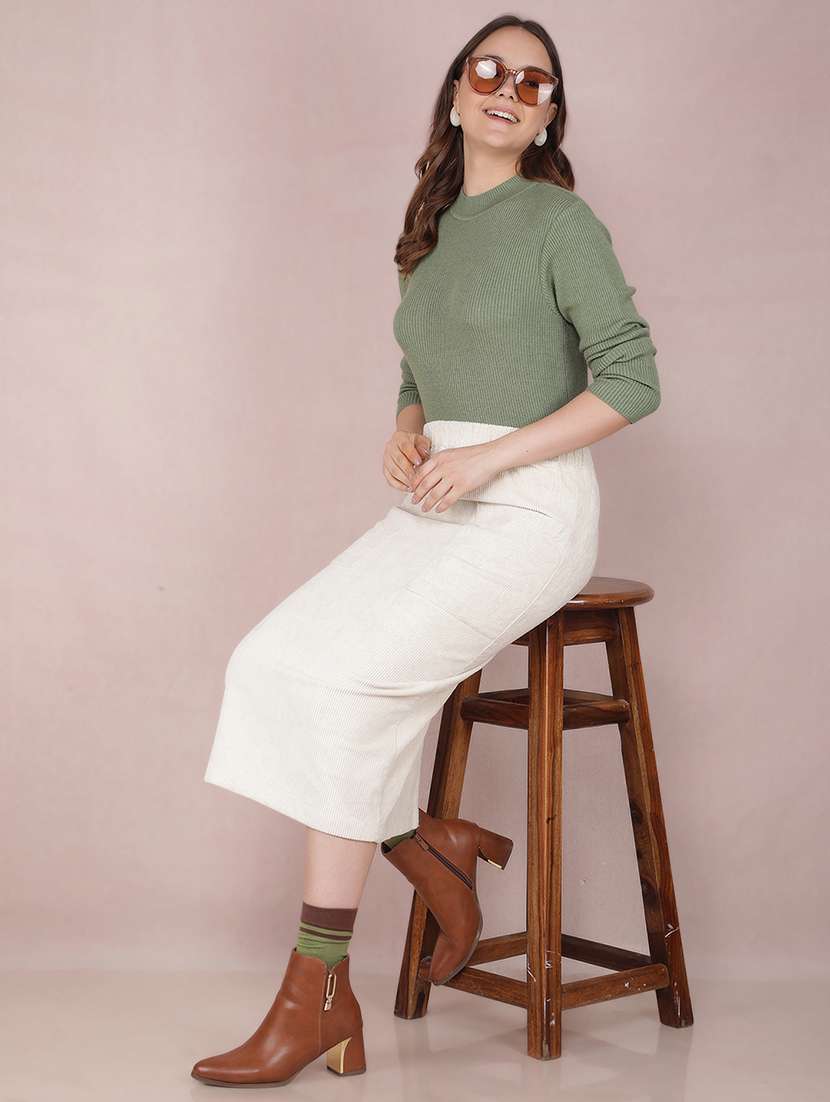 women solid long sleeve pullover - 21635710 - Standard Image - 4