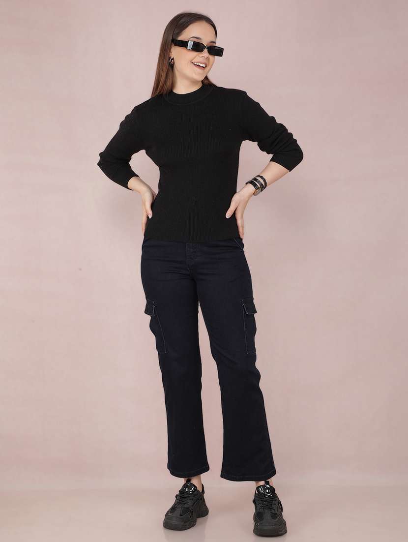 women solid long sleeve pullover - 21635713 -  Standard Image - 4