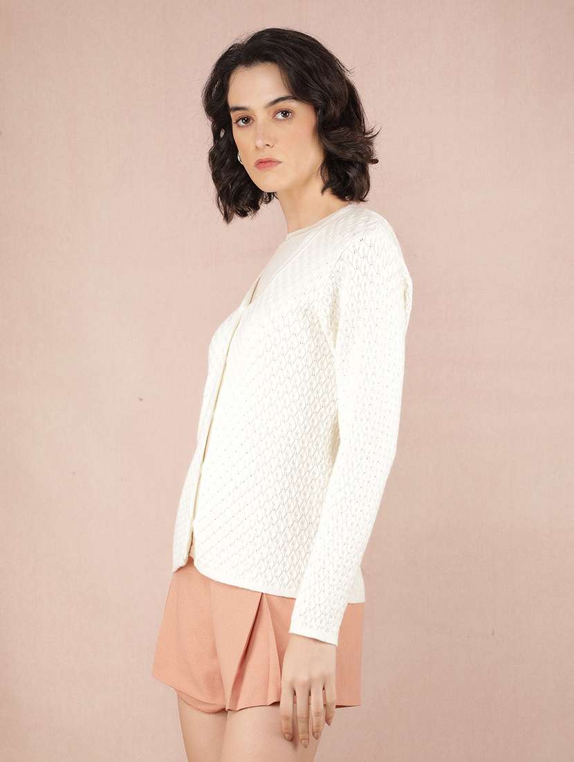 women solid long sleeve cardigan