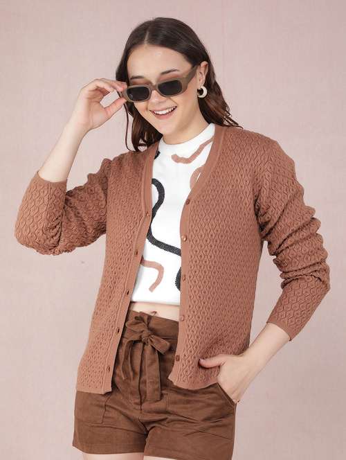 women solid long sleeve cardigan - 21635726 -  Standard Image - 0