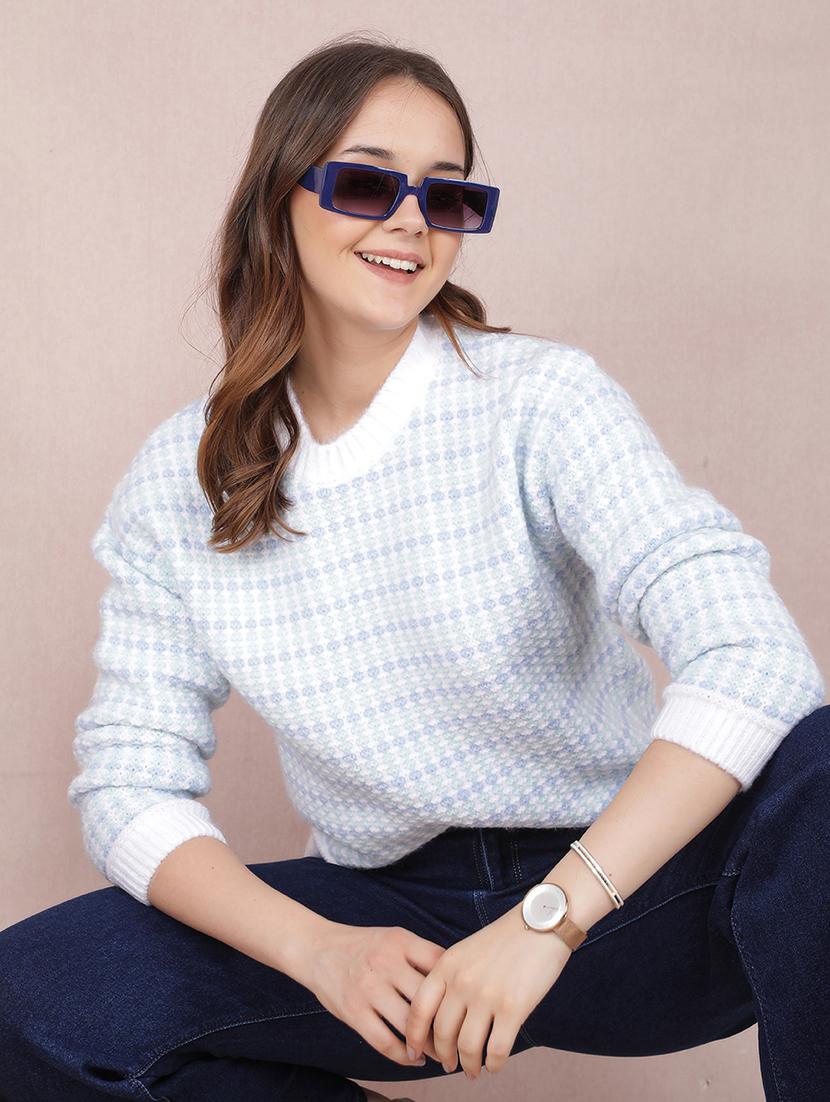 women solid long sleeve pullover - 21635730 - Standard Image - 1