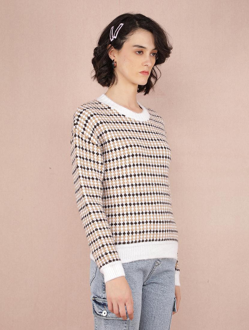 women solid long sleeve pullover - 21635731 - Standard Image - 1