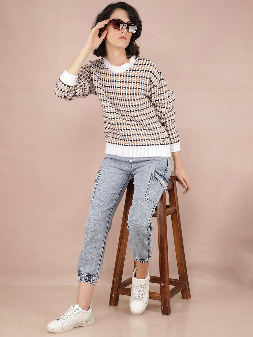 women solid long sleeve pullover - 21635731 - Standard Image - 4
