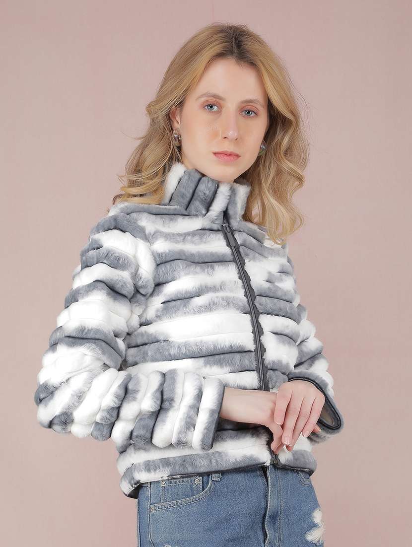 women long sleeves fur jacket jacket