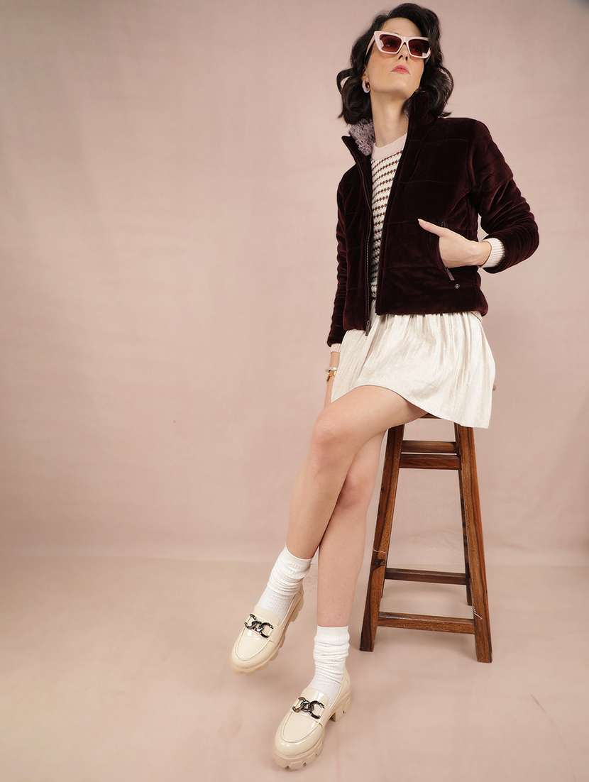 women solid long sleeve jacket - 21635741 - Standard Image - 4