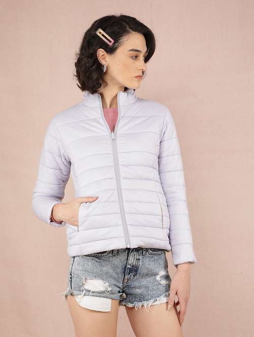 women solid long sleeve quilted jacket - 21635742 -  Standard Image - 0