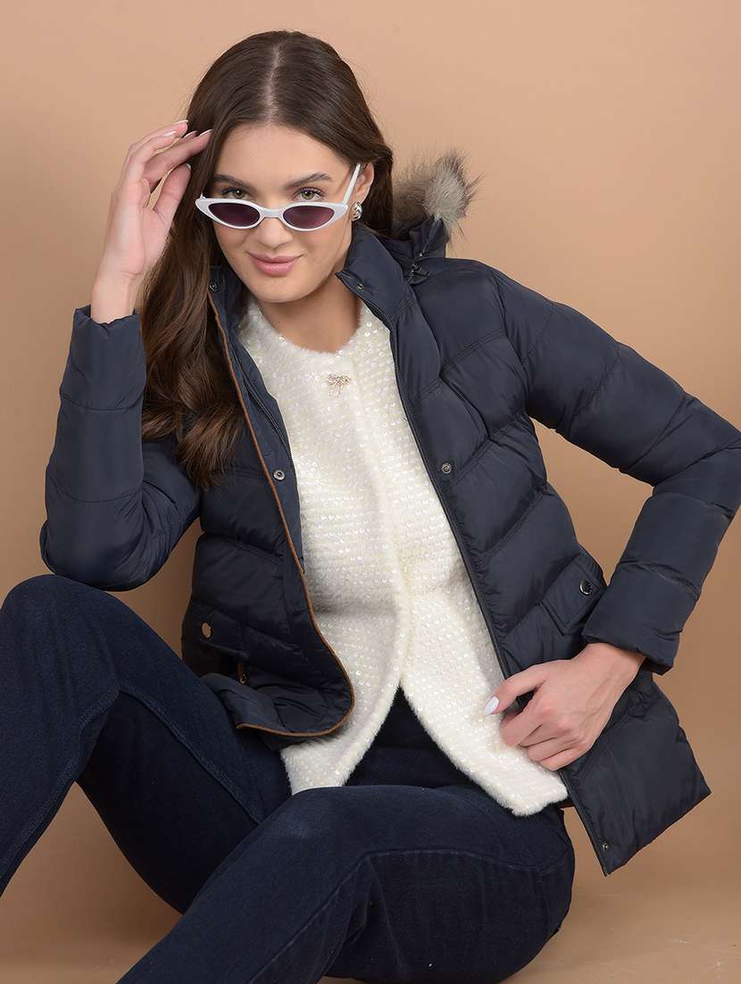 women solid long sleeve quilted jacket  - 21635748 -  Standard Image - 1