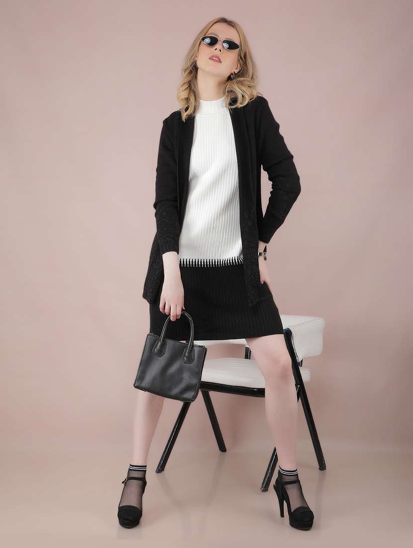 women self designed long sleeve regular shrug - 21635750 -  Standard Image - 4