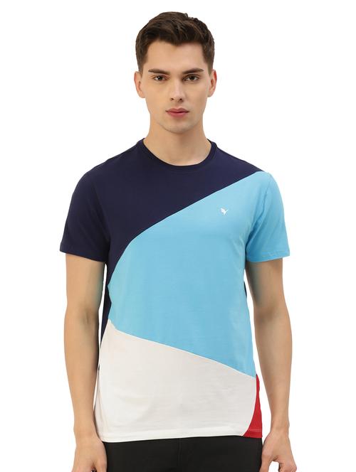 men regular fit color block short sleeve t-shirt - 21635867 -  Standard Image - 0