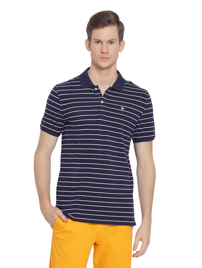 men regular fit striped short sleeve polo t-shirt