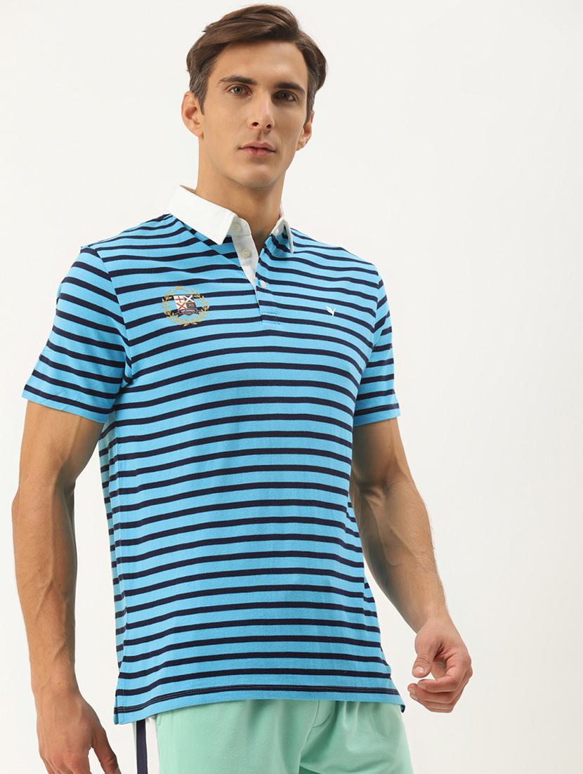 men regular fit striped short sleeve polo t-shirt - 21635924 - Standard Image - 1