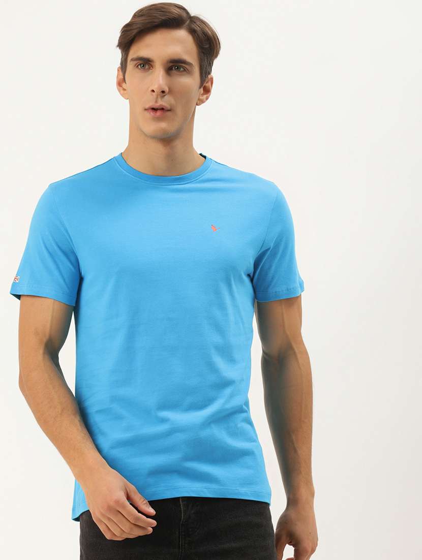 men regular fit plain short sleeve t-shirt