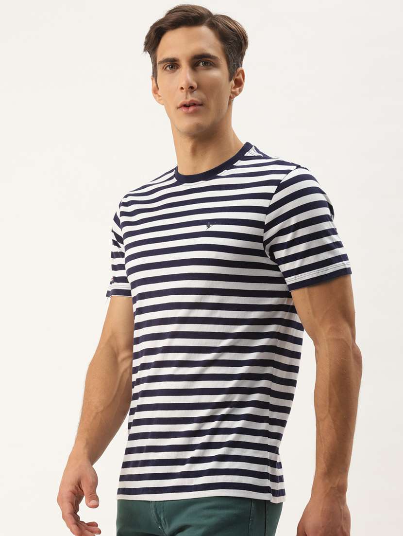 men regular fit striped short sleeve t-shirt - 21635993 - Standard Image - 1