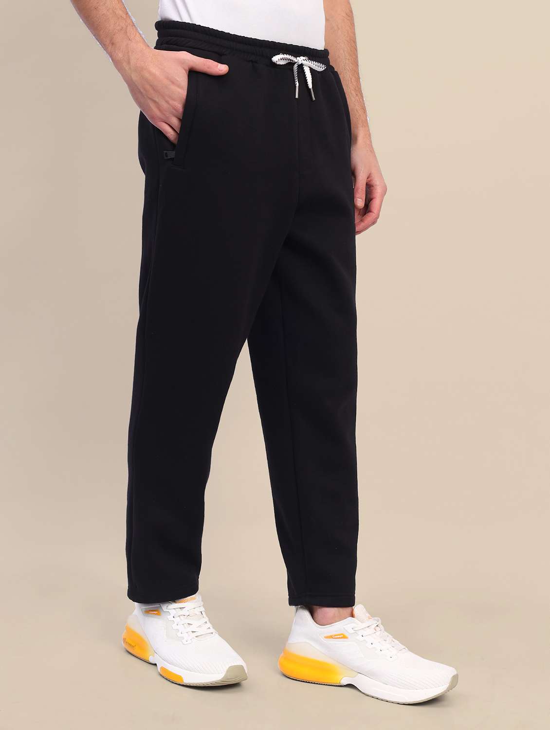 men solid full length track pants - 21636140 - Standard Image - 1