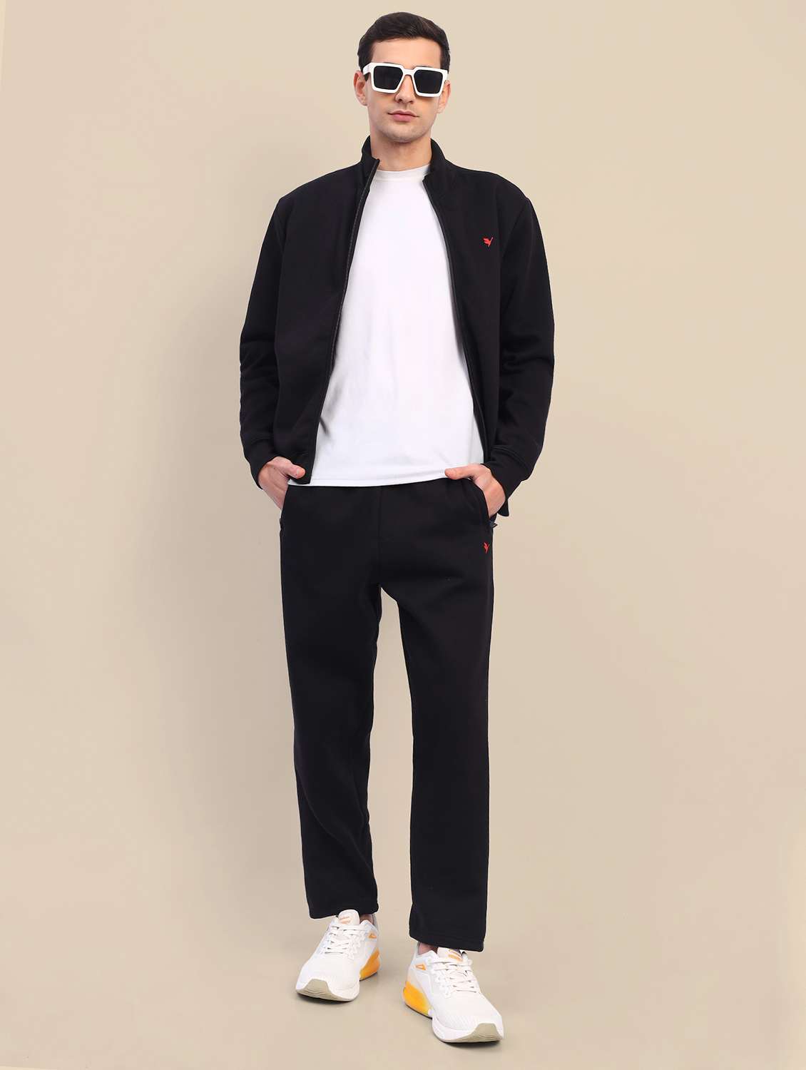 men solid full length track pants - 21636140 - Standard Image - 4