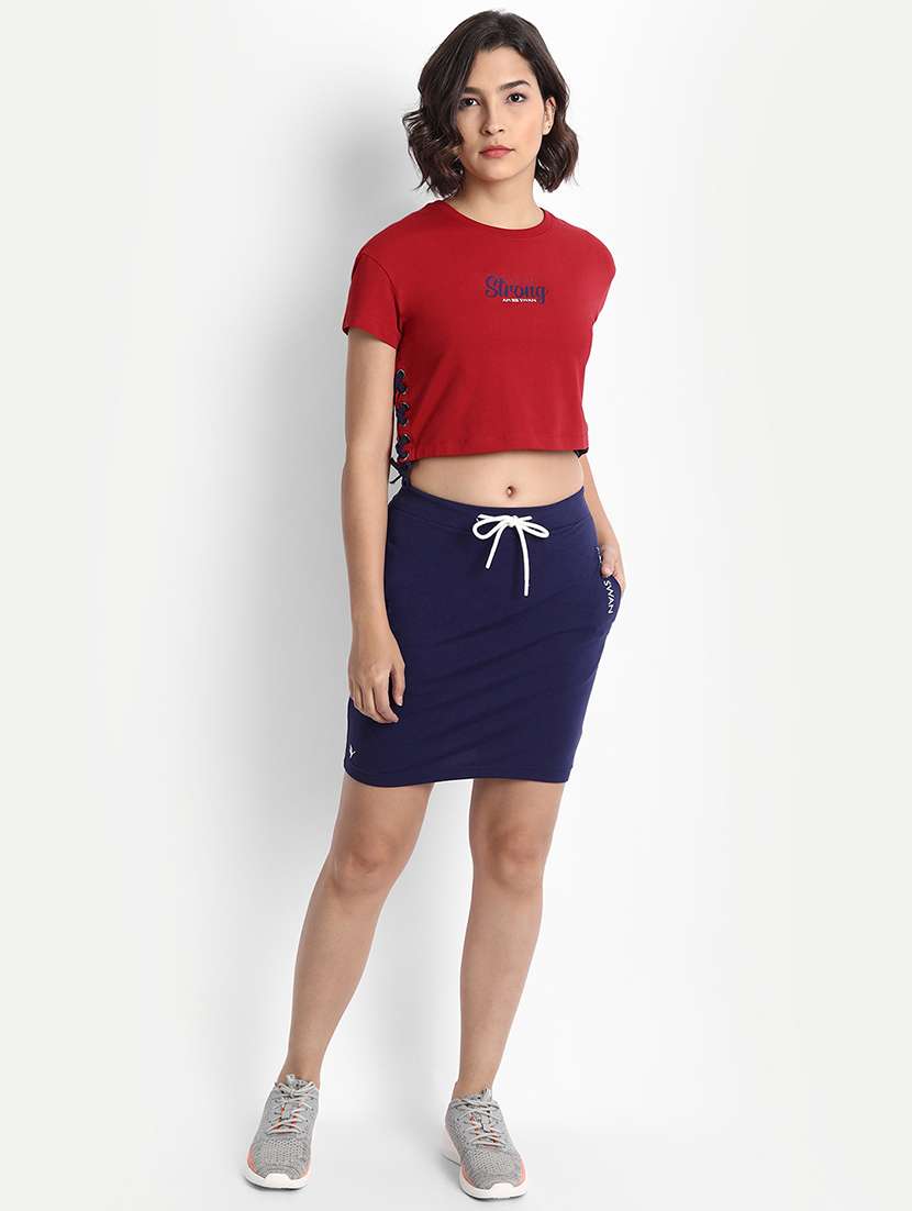 women round neck typographic printed crop top - 21636152 -  Standard Image - 4