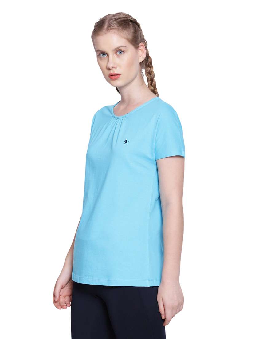 women light blue solid regular top - 21636166 -  Standard Image - 1