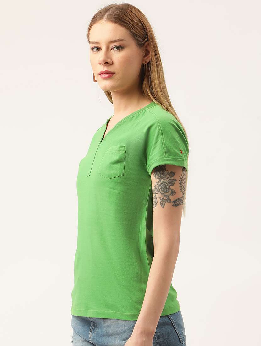 women solid short sleeves regular top - 21636170 -  Standard Image - 1