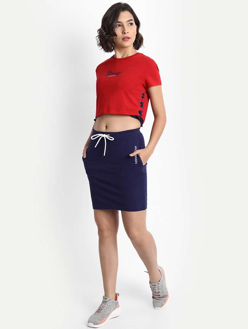 women mid rise solid straight skirt - 21636207 - Standard Image - 4