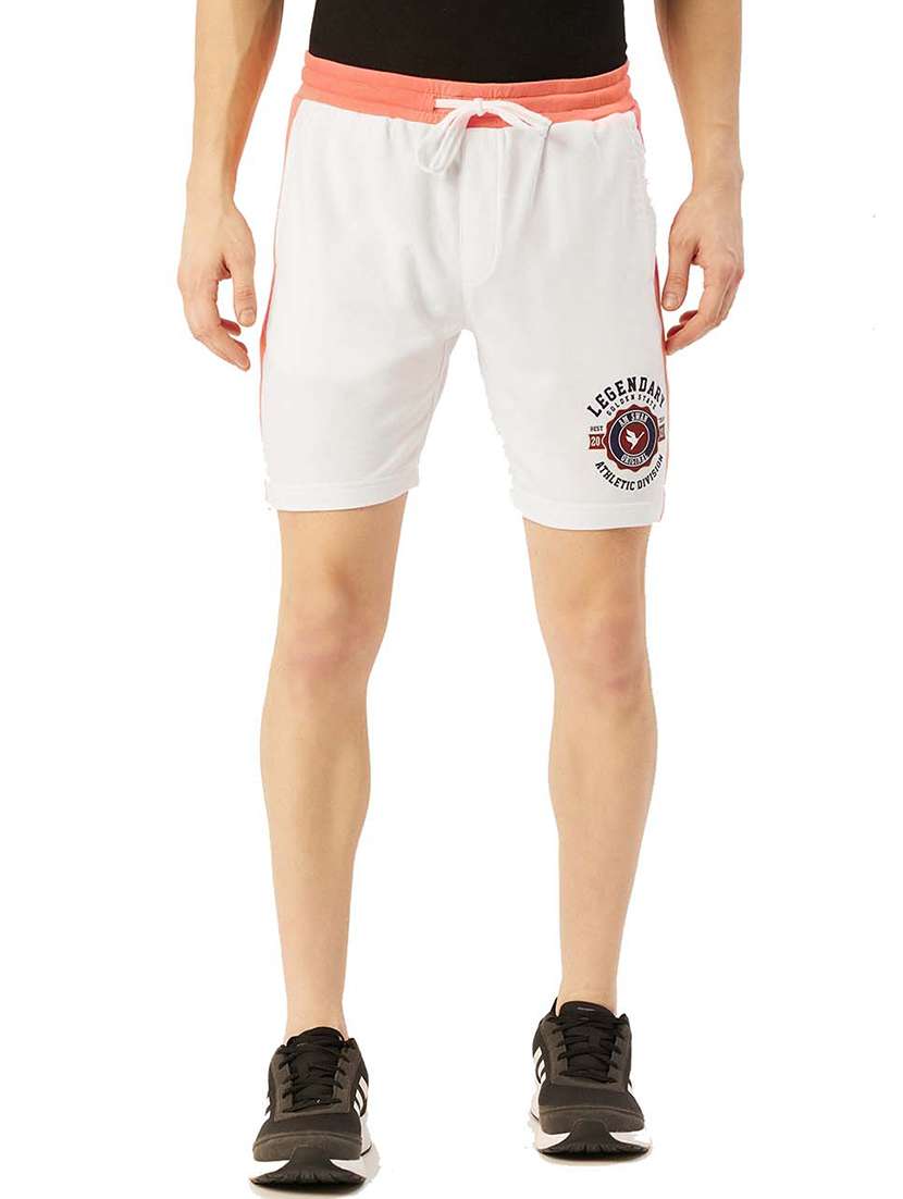 men mid rise color block shorts