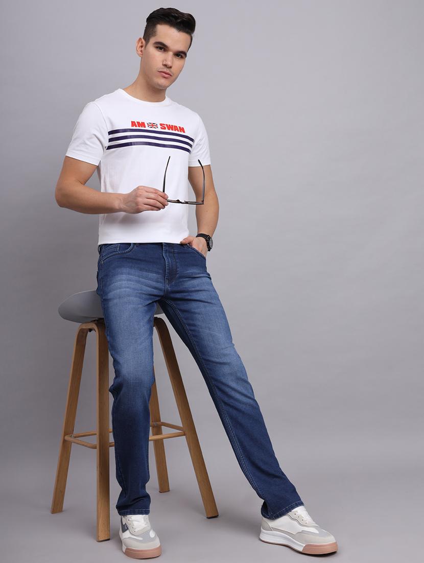 men plain mid rise denim jeans - 21636266 - Standard Image - 4