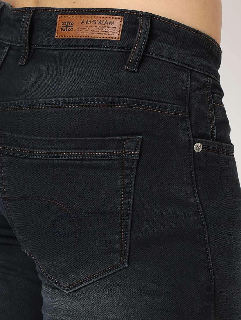 men plain mid rise denim jeans - 21636275 - Standard Image - 4