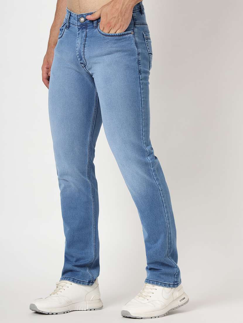men plain mid rise denim jeans - 21636277 -  Standard Image - 1