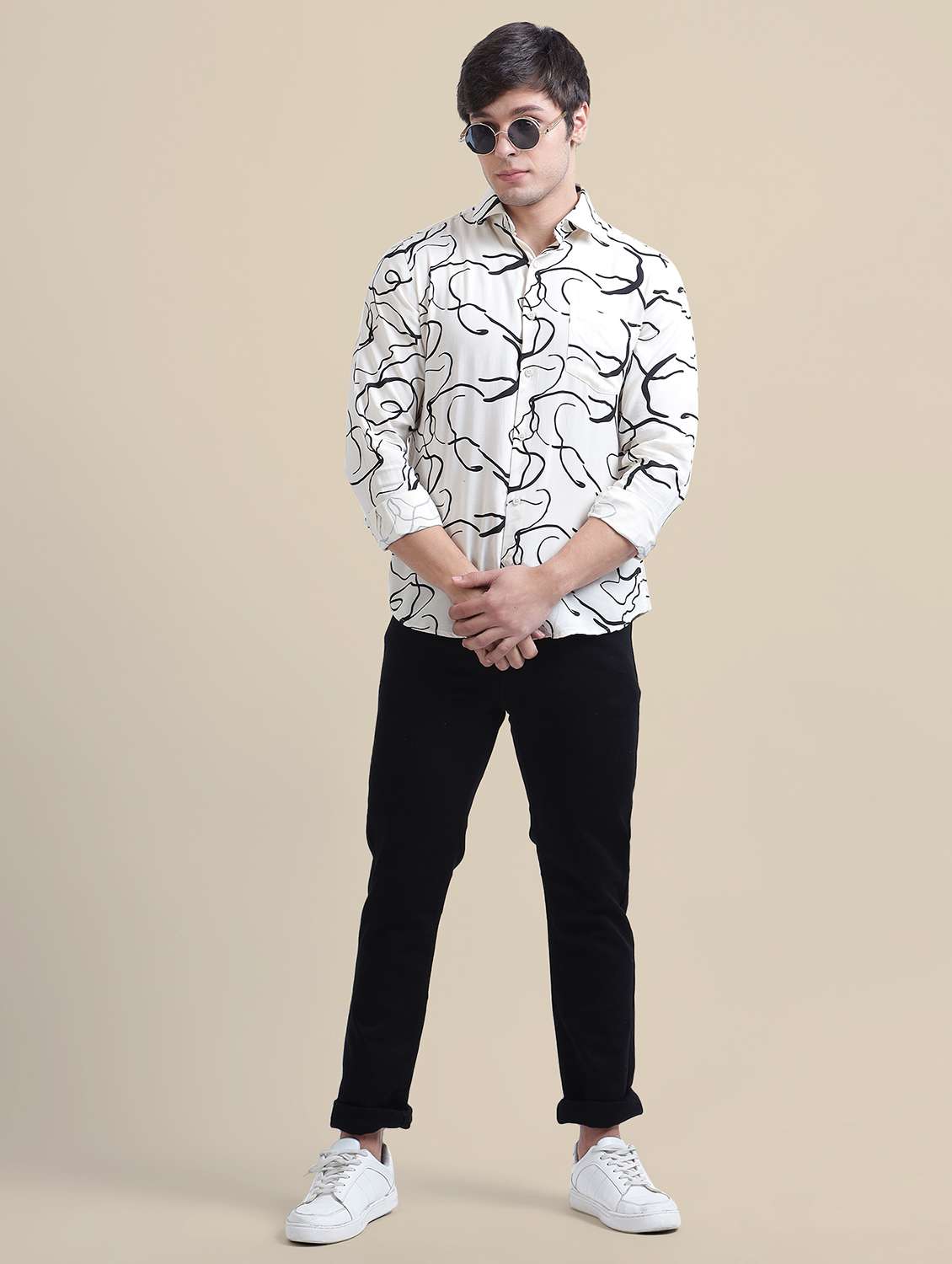 men regular fit printed single pocket casual shirt - 21636355 -  Standard Image - 4