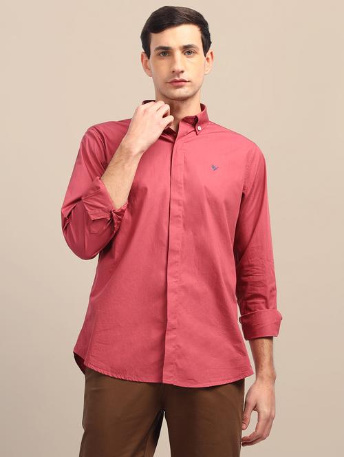 men regular fit plain single pocket casual shirt - 21636414 - Standard Image - 0
