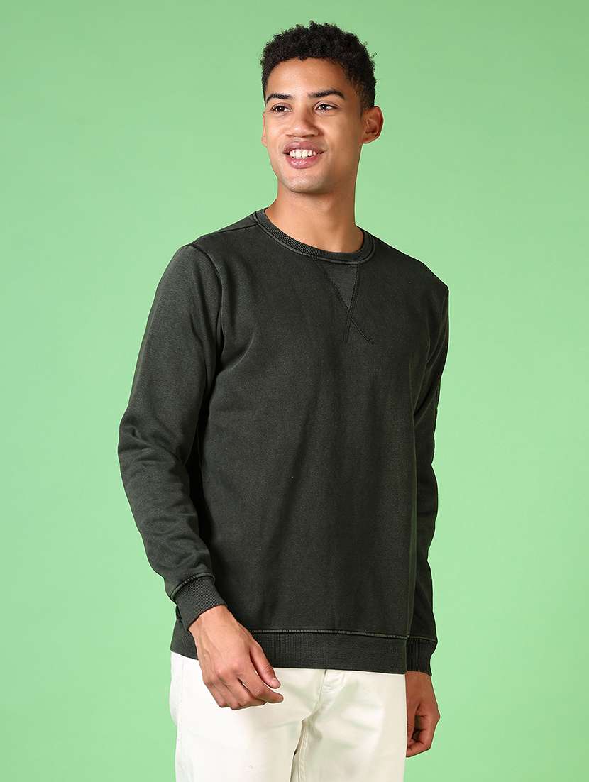 men solid long sleeve regular fit sweatshirt - 21636436 - Standard Image - 1