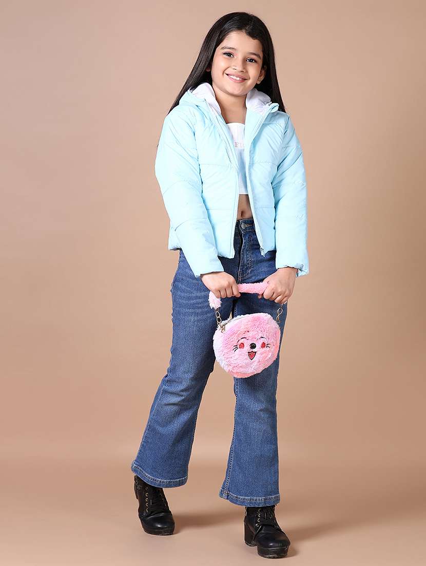 girls solid hooded quilted jacket - 21636449 -  Standard Image - 4