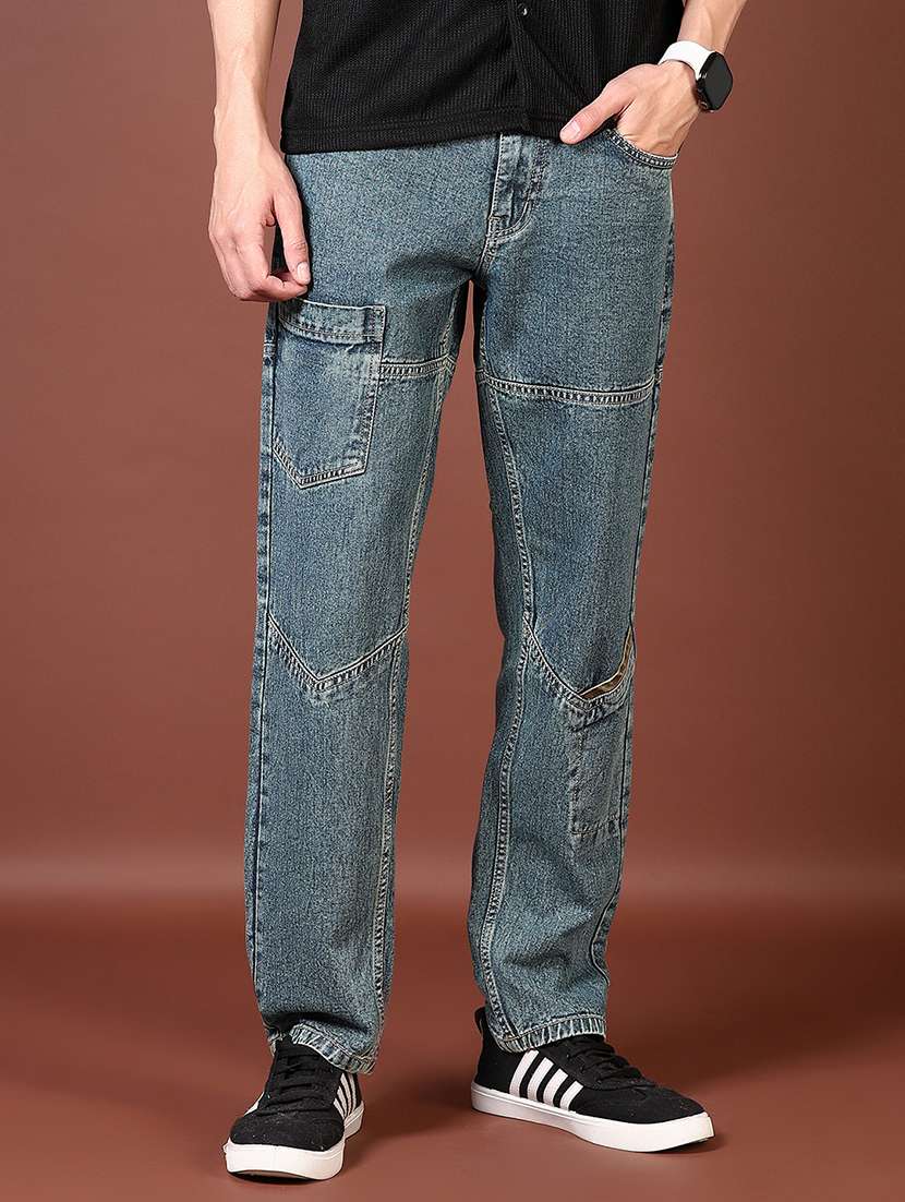 men solid mid rise regular fit cargo - 21636454 -  Standard Image - 1