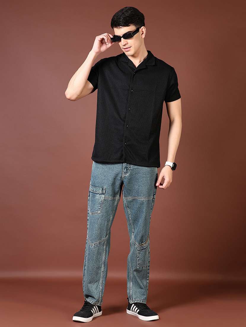men solid mid rise regular fit cargo - 21636454 -  Standard Image - 4