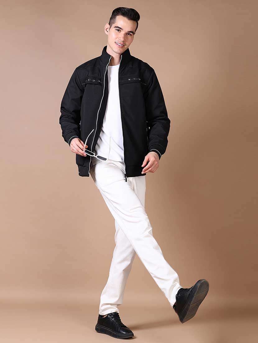 black cotton casual jacket - 21636487 -  Standard Image - 4